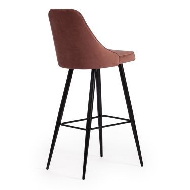 Стул барный Tetchair KISH mod. 714 ткань/металл, 50х57х110 см, высота до сиденья 78 см, коралловый barkhat 15 /черный