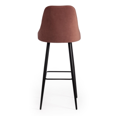 Стул барный Tetchair KISH mod. 714 ткань/металл, 50х57х110 см, высота до сиденья 78 см, коралловый barkhat 15 /черный