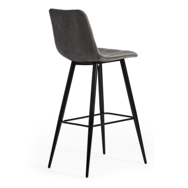 Стул барный Tetchair CHILLY mod.7095б ткань/металл, 53х44х104 см, высота до сиденья 76 см, серый barkhat 26/черный