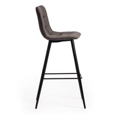 Стул барный Tetchair CHILLY mod.7095б ткань/металл, 53х44х104 см, высота до сиденья 76 см, темно-серый barkhat 14/черный