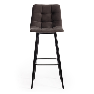 Стул барный Tetchair CHILLY mod.7095б ткань/металл, 53х44х104 см, высота до сиденья 76 см, темно-серый barkhat 14/черный