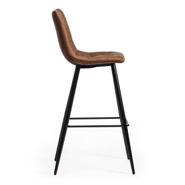 Стул барный Tetchair CHILLY mod.7095б ткань/металл, 53х44х104 см, высота до сиденья 76 см, коричневый barkhat 12/черный