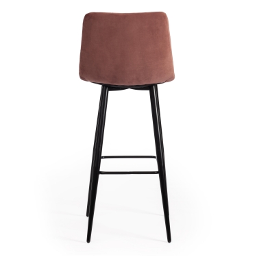 Стул барный Tetchair CHILLY mod.7095б ткань/металл, 53х44х104 см, высота до сиденья 76 см, коралловый barkhat 15 /черный