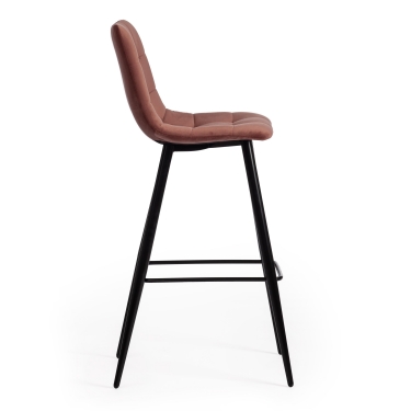 Стул барный Tetchair CHILLY mod.7095б ткань/металл, 53х44х104 см, высота до сиденья 76 см, коралловый barkhat 15 /черный