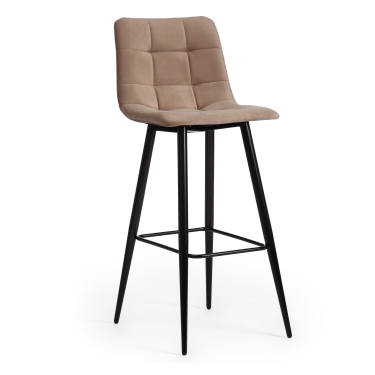 Стул барный Tetchair CHILLY mod.7095б ткань/металл, 53х44х104 см, высота до сиденья 76 см, бежевый barkhat 5/черный