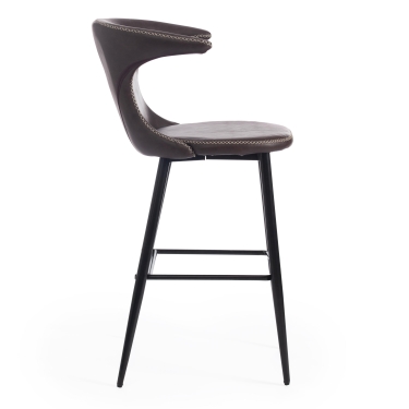 Стул барный Tetchair FLAIR BAR mod. 9018 экокожа/металл, 60 х 56 х 106 см , коричневый 1/черный