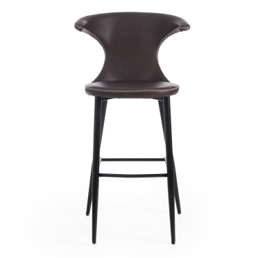 Стул барный Tetchair FLAIR BAR mod. 9018 экокожа/металл, 60 х 56 х 106 см , коричневый 1/черный