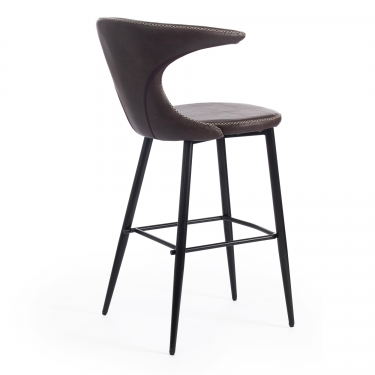 Стул барный Tetchair FLAIR BAR mod. 9018 экокожа/металл, 60 х 56 х 106 см , коричневый 1/черный