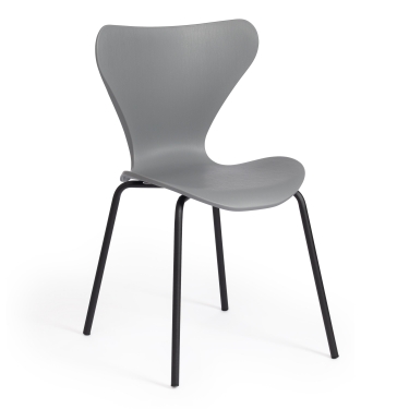 Стул Tetchair Jacobsen mod DC 102 пластик/металл, 50 х 46 х 82 см , серый 024/черный