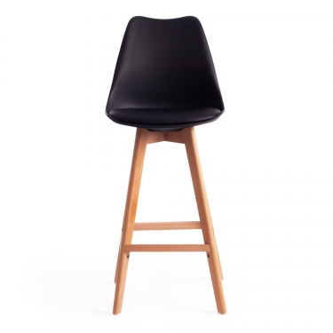 Стул барный Tetchair TULIP BAR mod. C1014H пластик/дерево, 57 х 48 х 104 см, черный 3010/натуральный