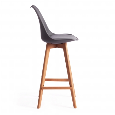 Стул барный Tetchair TULIP BAR mod. C1014H пластик/дерево, 57 х 48 х 104 см, серый 024 /натуральный