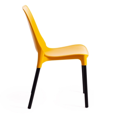 Стул Tetchair GENIUS mod 75 металл/пластик, 46x56x84cм, желтый/черные ножки