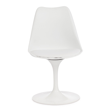 Стул Tetchair TULIP FASHION CHAIR mod.109 металл/пластик/PU, 55x48x81см, белый / белый