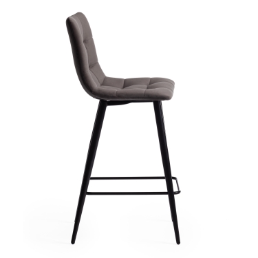 Стул полубарный Tetchair CHILLY mod. 7095пб ткань/металл, 53x44x94 см, высота до сиденья 66 см, темно-серый barkhat 14/черный
