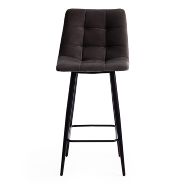 Стул полубарный Tetchair CHILLY mod. 7095пб ткань/металл, 53x44x94 см, высота до сиденья 66 см, темно-серый barkhat 14/черный