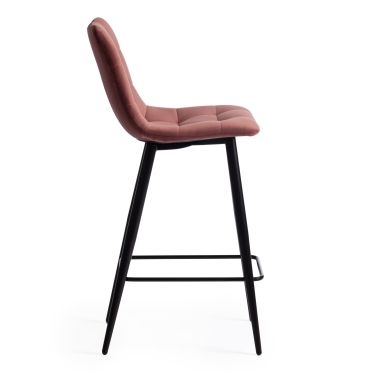Стул полубарный Tetchair CHILLY mod. 7095пб ткань/металл, 53x44x94 см, высота до сиденья 66 см, коралловый barkhat 15 /черный
