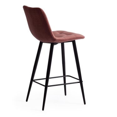 Стул полубарный Tetchair CHILLY mod. 7095пб ткань/металл, 53x44x94 см, высота до сиденья 66 см, коралловый barkhat 15 /черный