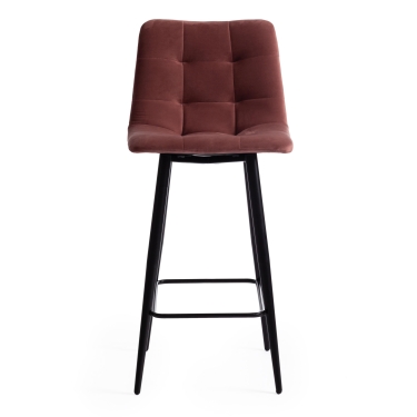 Стул полубарный Tetchair CHILLY mod. 7095пб ткань/металл, 53x44x94 см, высота до сиденья 66 см, коралловый barkhat 15 /черный