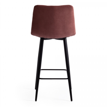 Стул полубарный Tetchair CHILLY mod. 7095пб ткань/металл, 53x44x94 см, высота до сиденья 66 см, коралловый barkhat 15 /черный