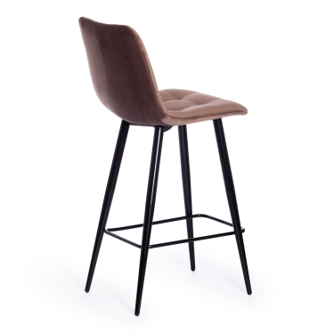 Стул полубарный Tetchair CHILLY mod. 7095пб ткань/металл, 53x44x94 см, высота до сиденья 66 см, коричневый barkhat 12/черный