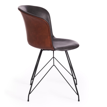 Стул Tetchair KRANZ mod. 9322М экокожа / пластик , 53 х 55 х 45 х 76,5, Grey Cерый 7 / Brown Коричневый 9 / черный