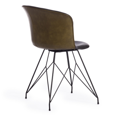 Стул Tetchair KRANZ mod. 9322М экокожа / пластик , 53 х 55 х 45 х 76,5, Grey Cерый 7 / Olive Оливковый 19 / черный