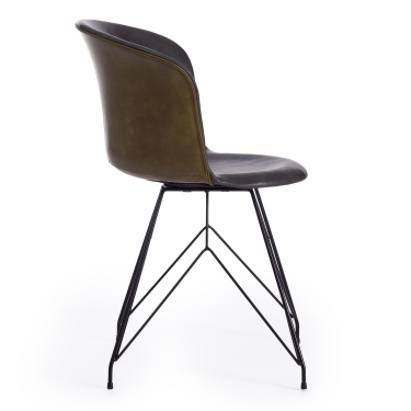 Стул Tetchair KRANZ mod. 9322М экокожа / пластик , 53 х 55 х 45 х 76,5, Grey Cерый 7 / Olive Оливковый 19 / черный