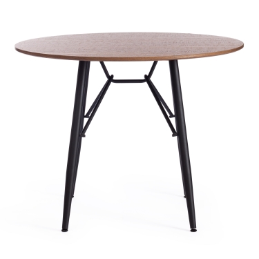 Стол Tetchair RUSTO mod. 283 МДФ/металл, D100 х 75 см, Black Черный / Walnut Орех