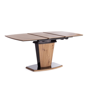 Стол Tetchair FANCY МДФ HPL/стекло, 120-160х85х75 см, Дуб артисан/Черный