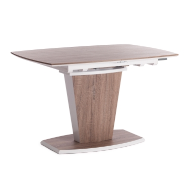 Стол Tetchair FANCY МДФ HPL, 120-160х85х75 см, Дуб трюфель/Белый