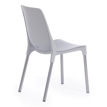 Стул Tetchair GENIUS mod 75 металл/пластик, 46x56x84cм, серый/ножки хром
