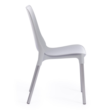 Стул Tetchair GENIUS mod 75 металл/пластик, 46x56x84cм, серый/ножки хром