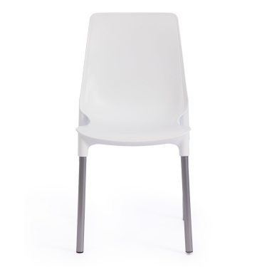 Стул Tetchair GENIUS mod 75 металл/пластик, 46x56x84cм, белый/ножки хром