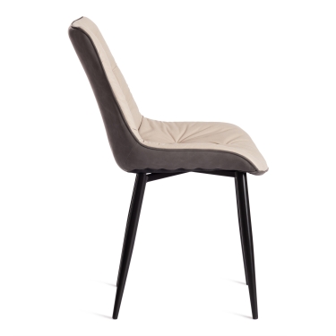 Стул Tetchair ALTUS mod. 2334 ткань/экокожа/металл, 53x61x88 см, бежевый/темно-серый/черные ножки