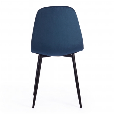 Стул Tetchair BREEZE mod. 4724 вельвет/металл, 44 х 53 х 87 см, Blue синий HLR63 / черный