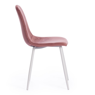 Стул Tetchair BREEZE mod. 4724 вельвет/металл, 44 х 53 х 87 см, Coral коралловый HLR44 / белый