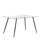 Стол Tetchair SOPHIA mod. 5003 металл/стекло 8мм, 140 х 80 х 75 см, черный / прозрачный