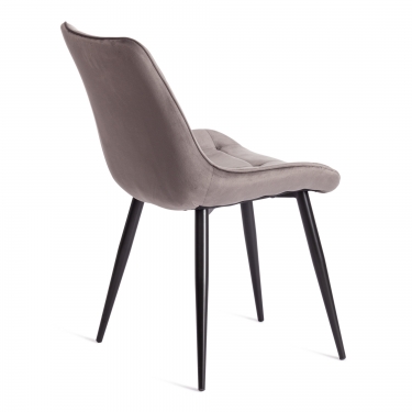 Стул Tetchair ABRUZZO mod. 8060 металл/вельвет, 52 х 63 х 85 см, светло-серый HLR 24/черный