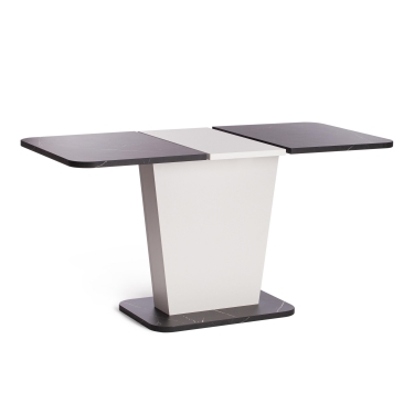 Стол обеденный Tetchair GENT ЛДСП, 110-145x68,6x75,5 см, Мрамор Блэк Роял/Белый