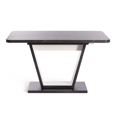 Стол обеденный Tetchair VOX ЛДСП, 132-172x85x75,5 см, Мрамор черный/Белый
