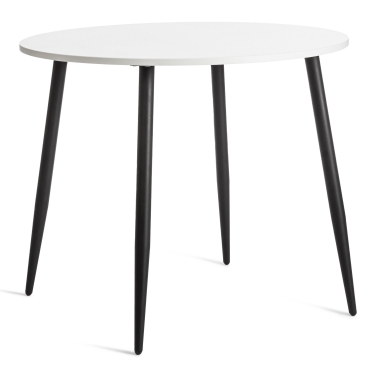 Стол Tetchair URANUS ЛДСП/металл, 90x90x77 см, Белый/Черный