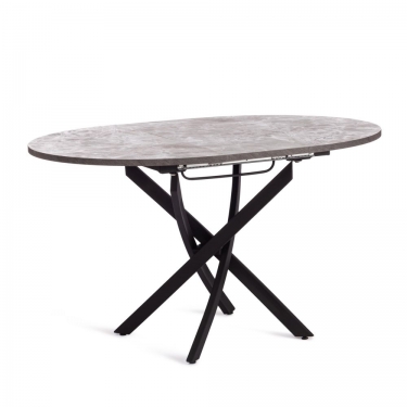 Стол Tetchair MANZANA ЛДСП/HPL/металл, 100 х 100+30 х 75 см, Агат серый/черный