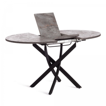 Стол Tetchair MANZANA ЛДСП/HPL/металл, 100 х 100+30 х 75 см, Агат серый/черный