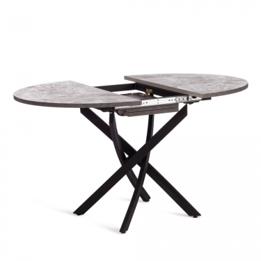 Стол Tetchair MANZANA ЛДСП/HPL/металл, 100 х 100+30 х 75 см, Агат серый/черный