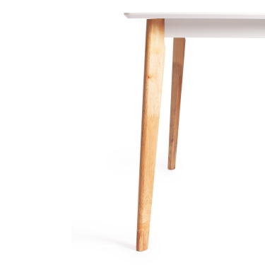 Стол обеденный Tetchair Claire квадратный дерево гевея, МДФ, 80 x 80 x 75см , White Белый / Natural натуральный