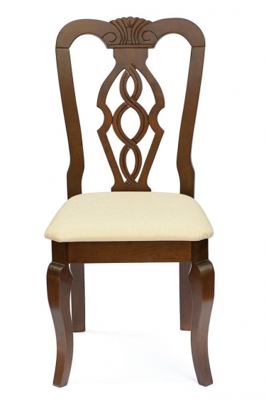 Стул Tetchair Афродита/ Aphrodite дерево гевея, 46х54х99см, Cappuchino , ткань кремовая с рисунком 3321