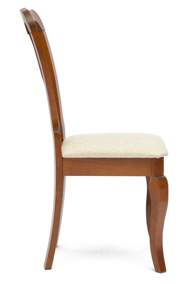 Стул Tetchair Афродита/ Aphrodite дерево гевея, 46х54х99см, Espresso дуб в красноту, ткань кремовая с рисунком 3321