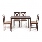 Обеденный комплект Хадсон стол + 4 стула/ Hudson Dining Set cappuccino темный орех