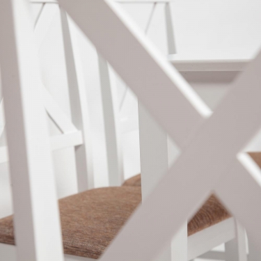 Обеденный комплект Хадсон стол + 4 стула Tetchair Хадсон стол + 4 стула/ Hudson Dining Set дерево гевея/мдф, стол 110х70х75см / стул 44х42х89см, pure white белый