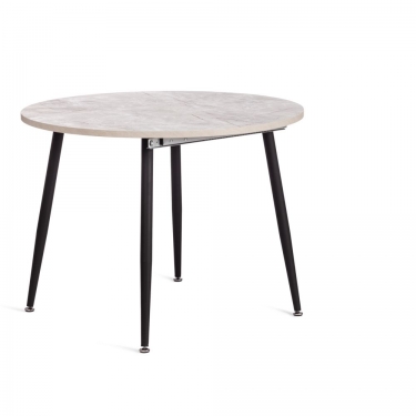 Стол Tetchair VELETA ЛДСП/HPL/металл, 100 x 100+40 x 75 см, Дуб Порфир/черный
